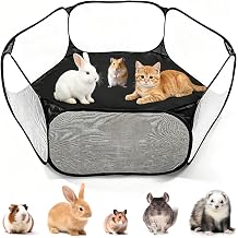 Small Animal Pet Playpen, Pop up Play Pen Portable Outdoor/Indoor Cat Tent Fence for Rabbits Hamster Guinea Pig and Chinchillas