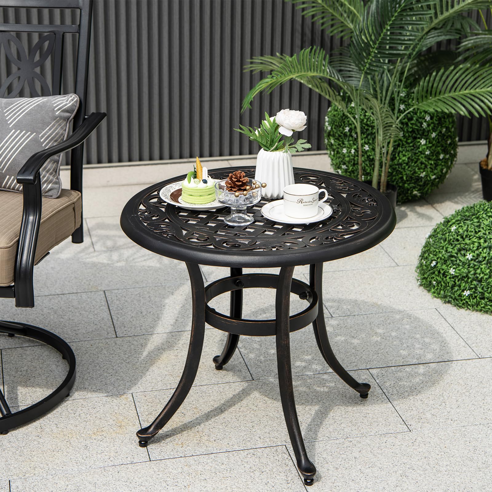 Outdoor Bistro Table Folding IVV Round Patio Bistro Table