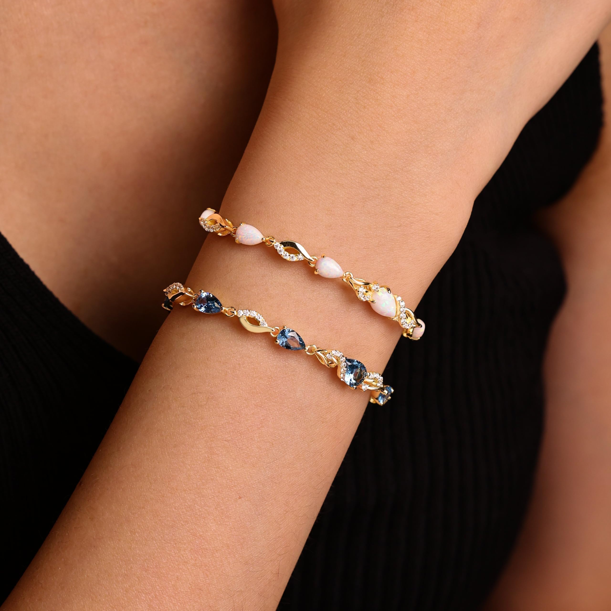FANCIME Tropfen Vergoldet Silber Tennis Armband Damen