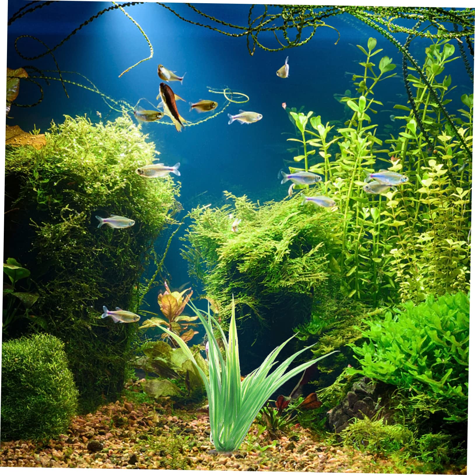 LIOOBO 10pcs Artificial Aquarium Grass Decor Lifelike Aquatic Plant for Fish Tank Decoration Lightweight and Compact Fish Accessories for Natural Underwater Landscape : Pet Supplies