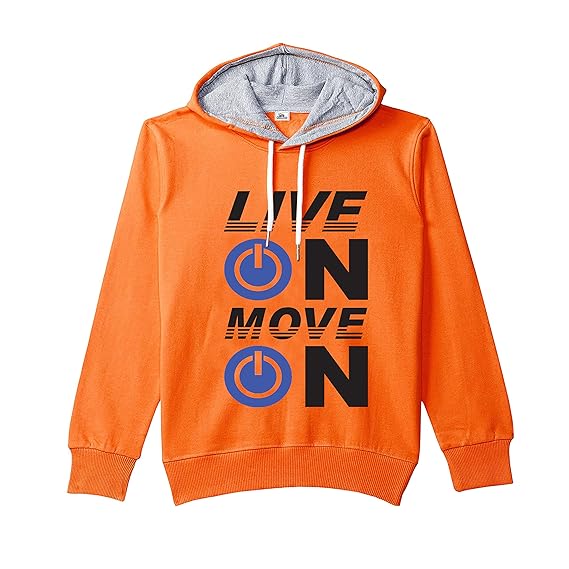 Kidbee Unisex Chest Printed Hooded Sweatshirt