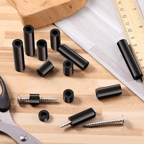 Miniatura 7 de Outus Kit de 120 separadores de tornillos de toma de corriente de 0.236 in, espacio redondo, sin rosca, espaciadores eléctricos de salida larga, kit