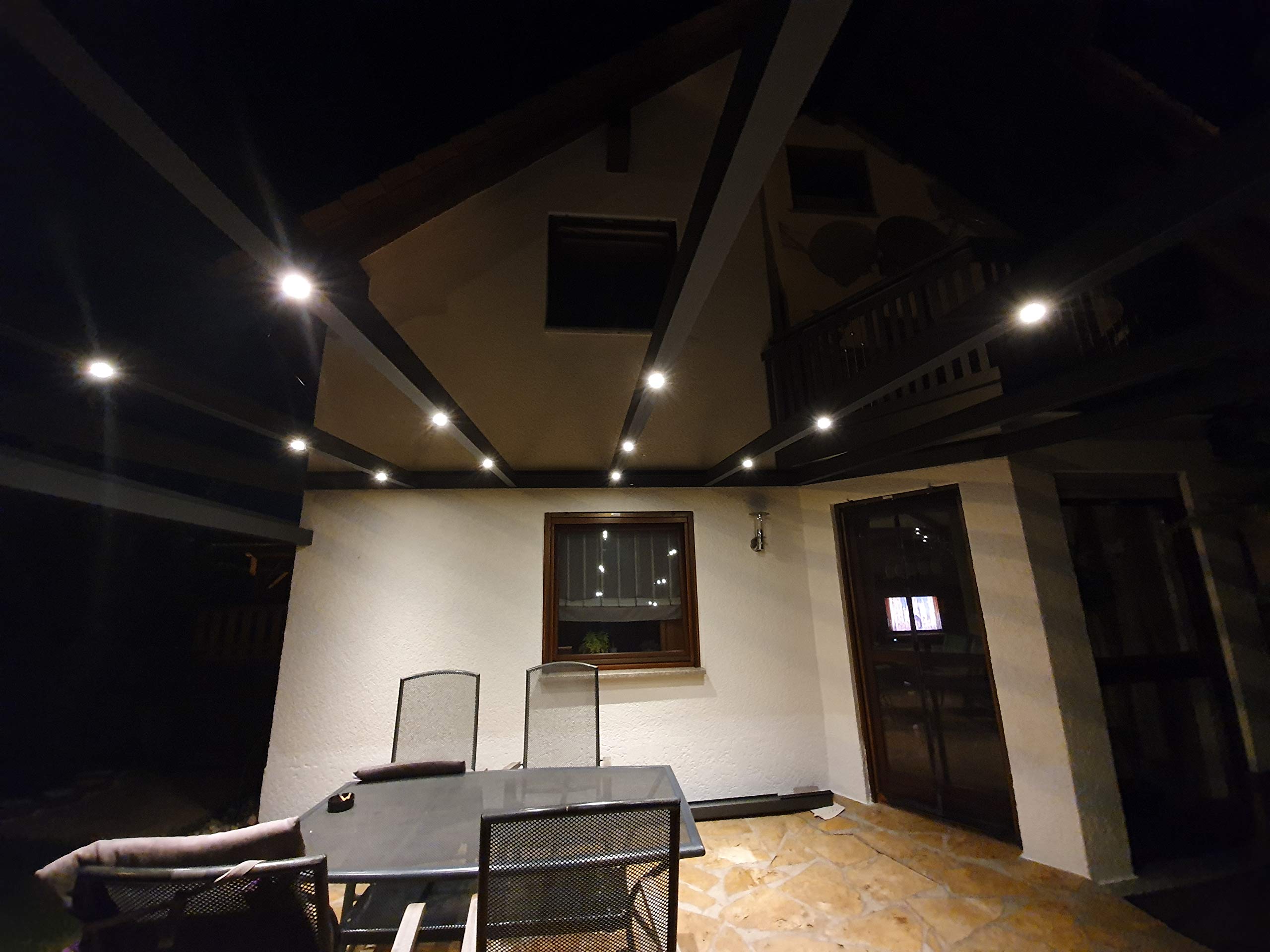 3W LED Einbaustrahler - SCHWENKBAR - IP44 Schutz, 3000K Warmweiß, Dimmbar, Flache Einbauleuchten für Innen- und Außen (8er-Set)