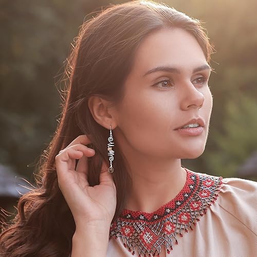 Miniatura 5 de FRESHME Joyas para el cabello para kits de trenzas, 8 piezas de accesorios para el cabello de piedra natural de colores con aretes, juego de