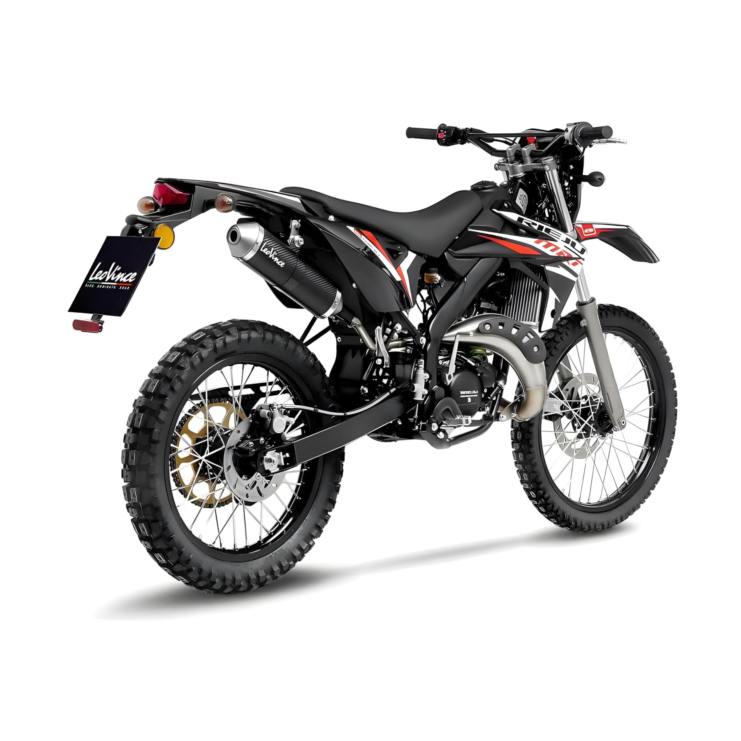 Endschalldämpfer LeoVince SLIP-ON X-FIGHT mit Zulassung, Carbon, Edelstahl Kappe für Rieju MRT 50 / MRT 50 Pro/MRT 50 SM Pro