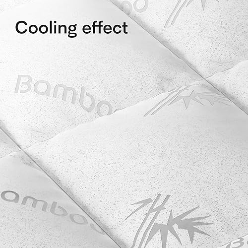 Miniatura 7 de Cubrecolchón de bambú tamaño individual, grueso y transpirable, cubrecolchón de bolsillo profundo para colchones de 8 a 20 pulgadas (viscosa hecha