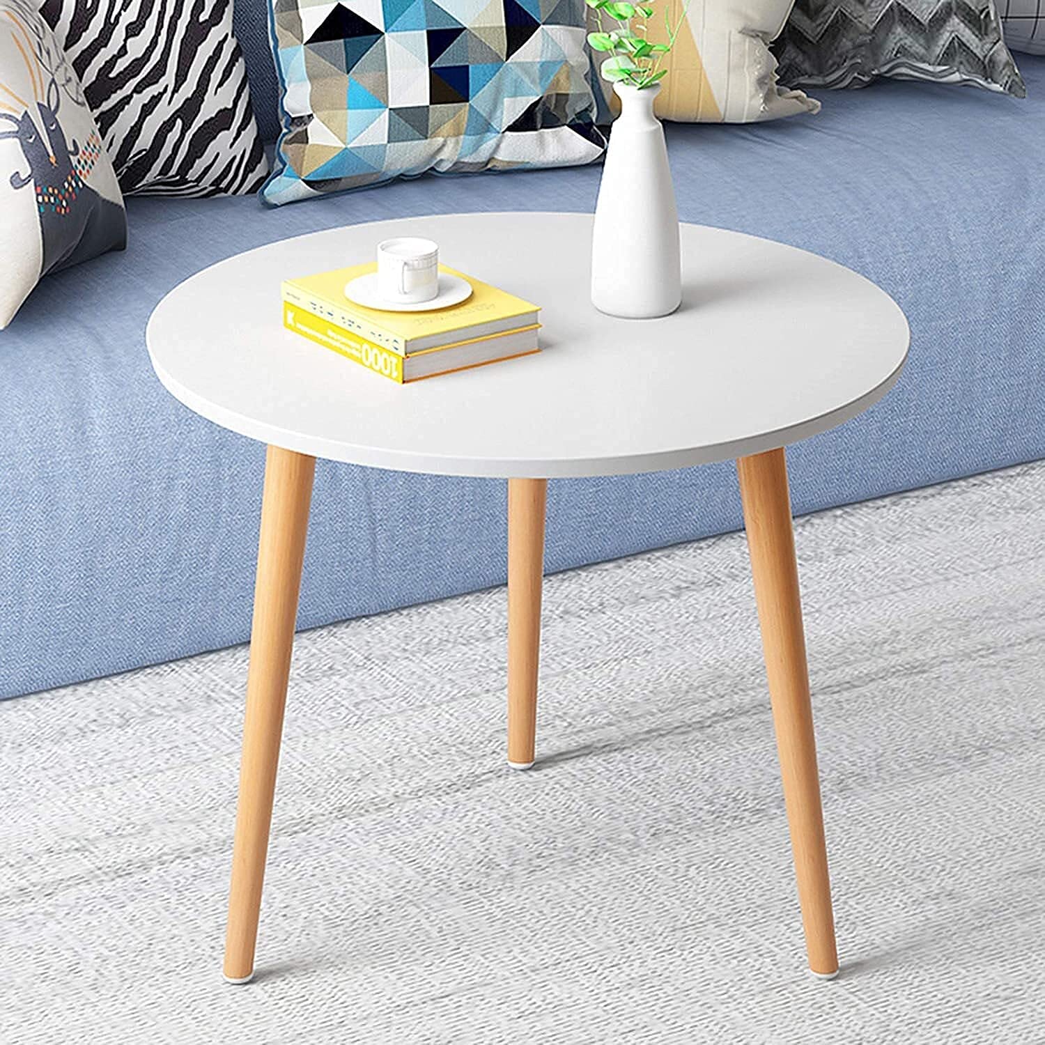 Petite Table avec Deux Étagères et Pieds en Pin Stables