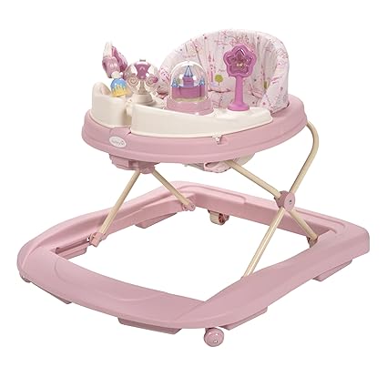 Disney Baby Walker with Wheels, Pink Baby Walkers and Activity Center for Infants