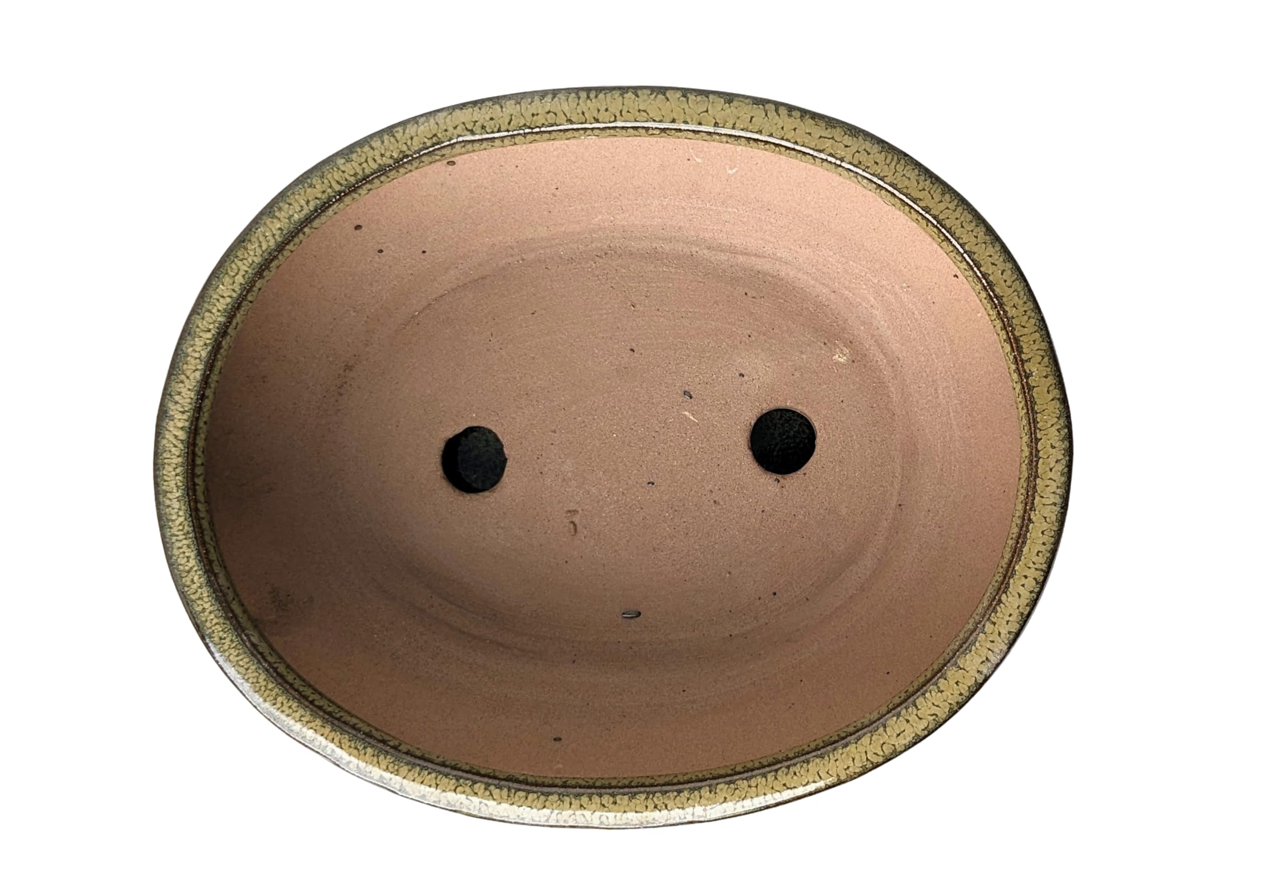 Glazed Ceramic Bonsai Pots without trays (Olive Green, 16cm) - Image 3