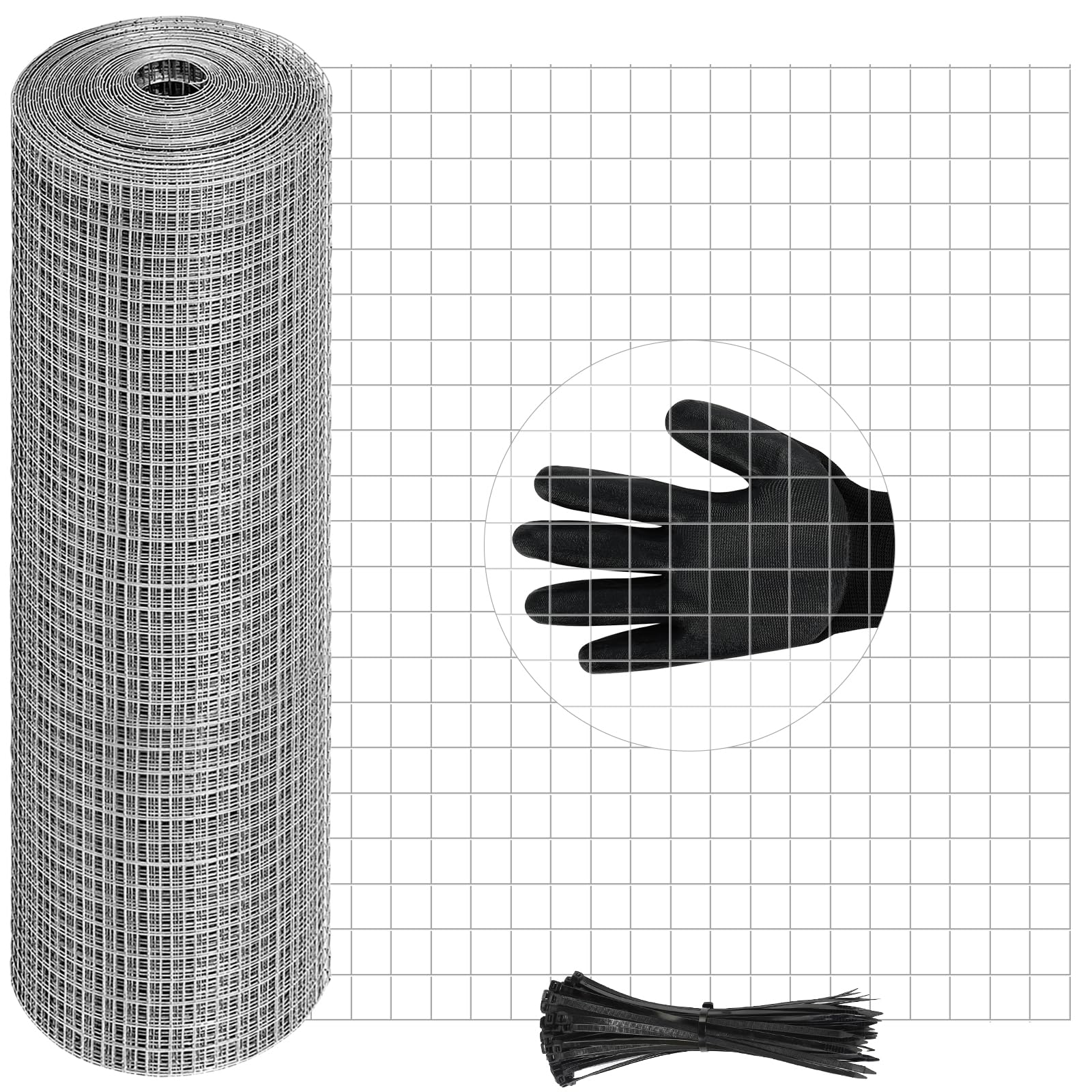 Photo 1 of 16in x 50Ft Hardware Cloth Hot-Dip Galvanized Welded Wire Mesh - Heavy Duty 3/4inch 23 Gauge Chicken Wire Fencing for Garden, Chicken Coop, Rabbit Cage, Rodent & Predator Protection
