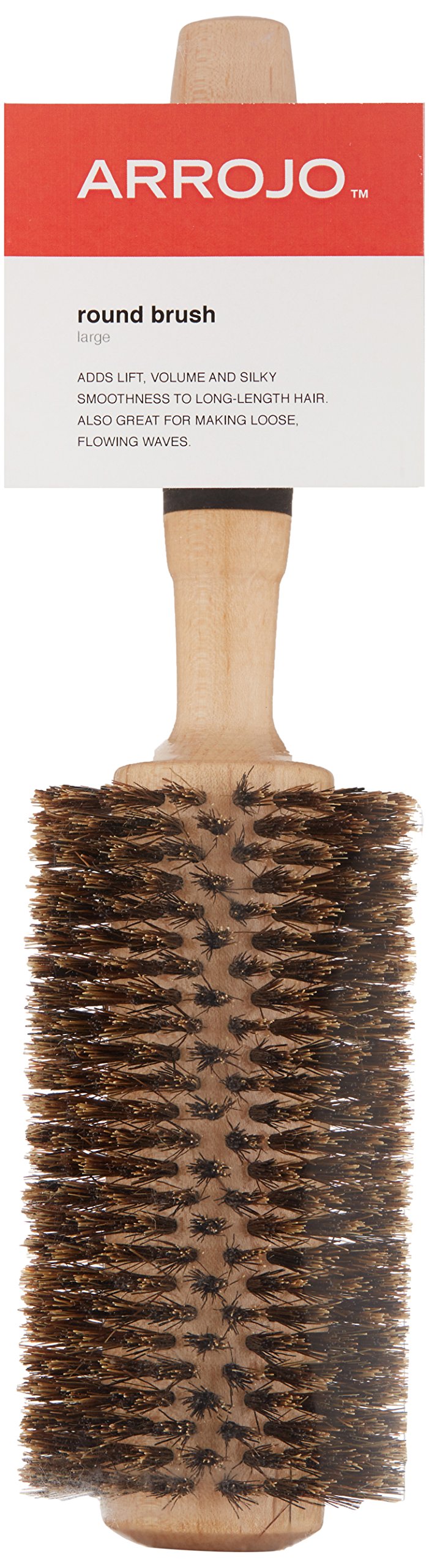 ARROJO Cepillo redondo grande para el cabello, cepillo redondo grande para secado y peinado, cepillo de cerdas de jabalí para volumen y suavidad, cepillos redondos para mujeres y hombres, cepillo de