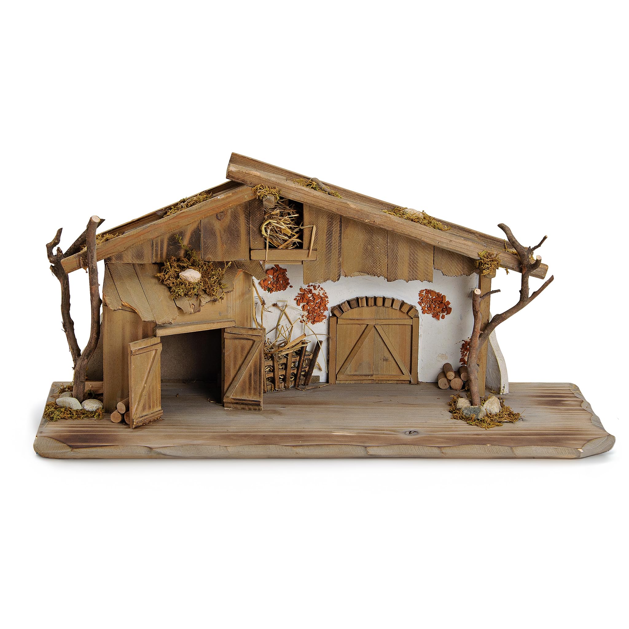 matches21 HOME & HOBBY XXL Weihnachts-Krippe 60 x 27 cm - Große Holz-Krippe als innen Fensterdeko Tisch-Krippe