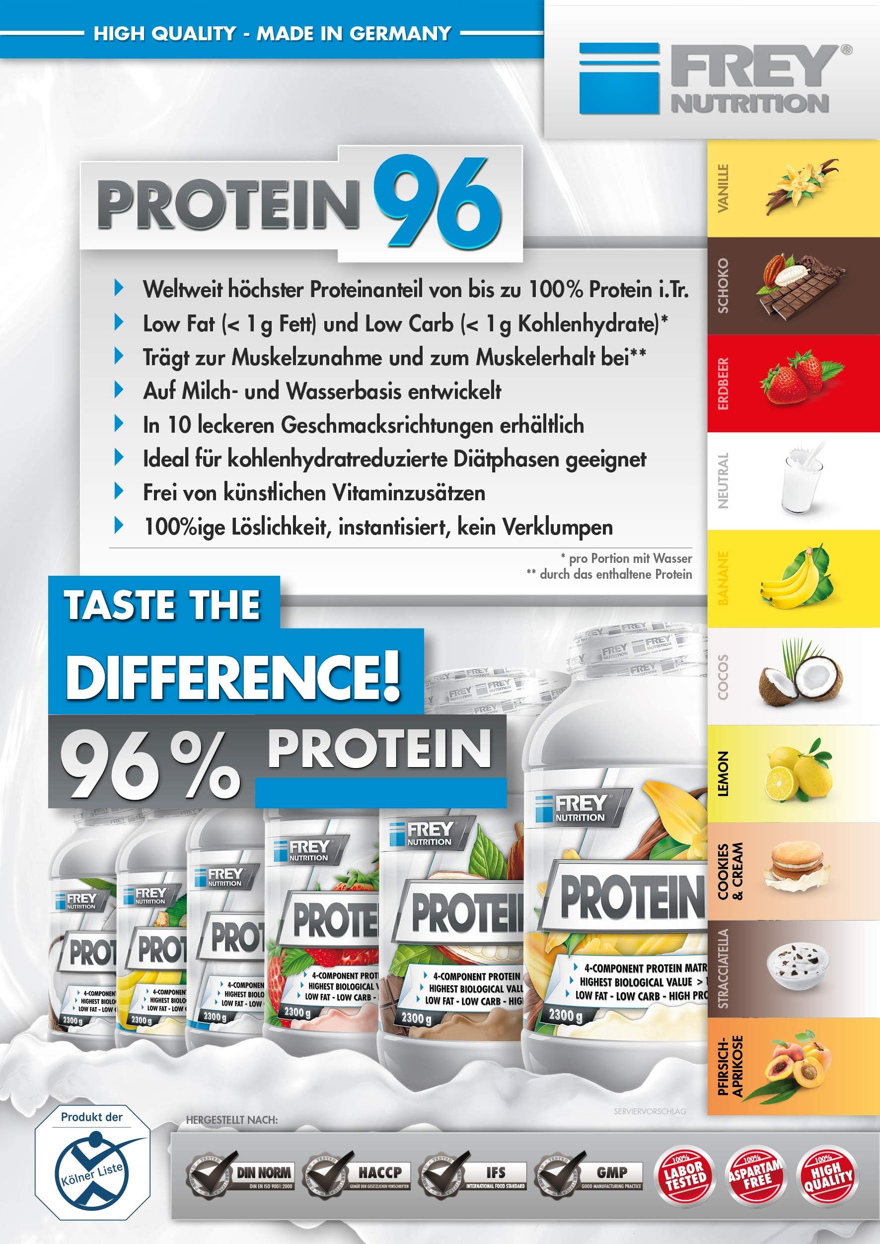 Frey Nutrition Protein 96-2.3 kg Dose (Schoko)