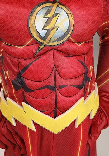 Miniatura 7 de Disfraz flash de lujo para niños pequeños, traje de superhéroe rojo para cosplay de cómics, fiestas de disfraces de héroes y Halloween