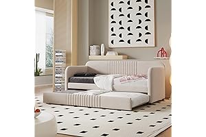 Twin Velvet Upholstered Daybed with Hidden Trundle