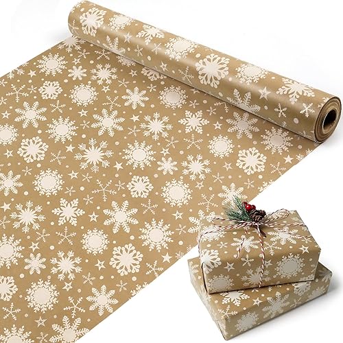 Miniatura 9 de Rollo de papel de regalo de Navidad, papel kraft rojo para Navidad, papel de regalo para niños, niñas, hombres y mujeres, envoltura de regalo con