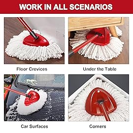 7 Pack Mop Heads Replacement for O-Ceda Easy Wrin Spin Mop, Microfiber Spin Mop Refills, Easy Cleaning Mop Head Replacement (7pcs 1-Tank Mop White)