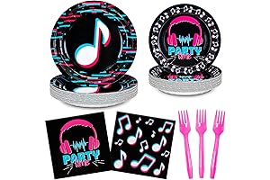 DYLIVeS Music Party Supplies: Utensils, Plates, and Napkins for Grooving Gatherings