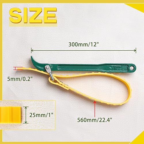 Miniatura 3 de SPEEDWOX Llave de correa de cinturón de 12 pulgadas, juego de llaves de filtro de aceite, herramienta removedor de filtro de aceite, llave de correa