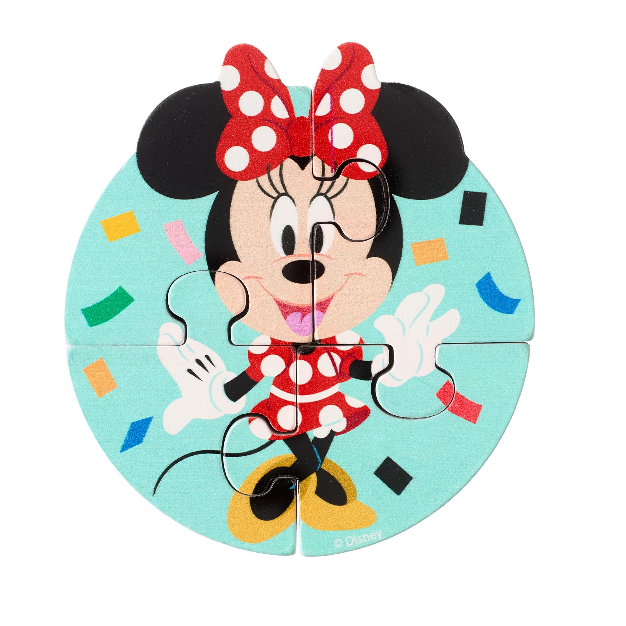 Disney 100th Anniversary Minnie Mini Wooden Puzzles, My First Puzzles, Jigsaw Puzzle Games, Montessori Educational Toys For 1 Year Old + Toddler - Official Licensed Disney Gifts by Orange Tree Toys