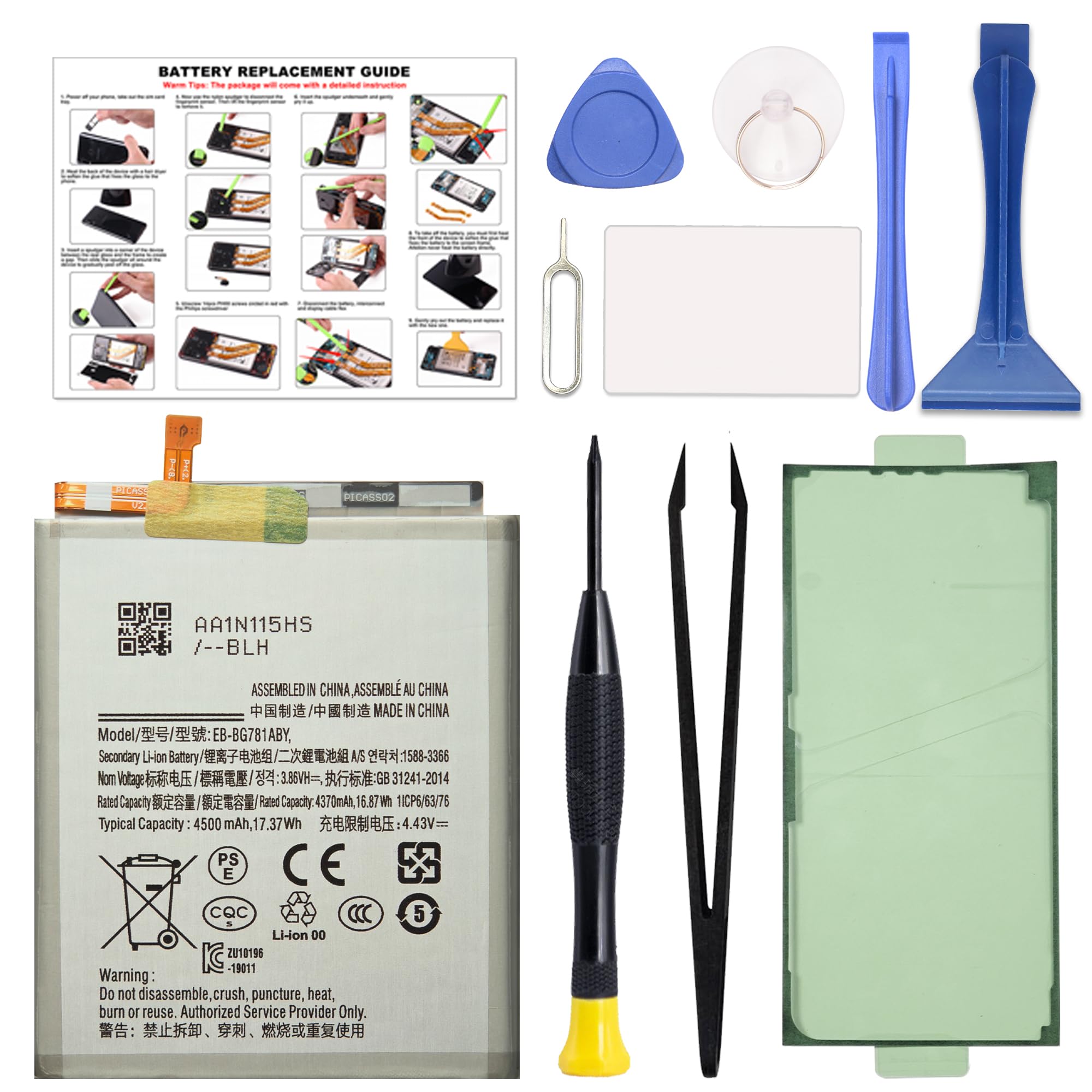 GREEN FUSIONfor Galaxy A52 / A52s Battery, EB-BG781ABY Compatible with Galaxy A52 / A52s Battery (New Upgraded) with Installation Instruction & Repair Toolkit SM-A525M/DS, SM-A528B/DS