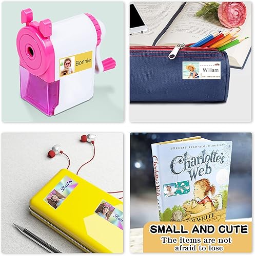 Miniatura 7 de 78 etiquetas personalizadas para niños con fotos impermeables, etiquetas de nombre personalizadas para suministros escolares, guardería, botellas de