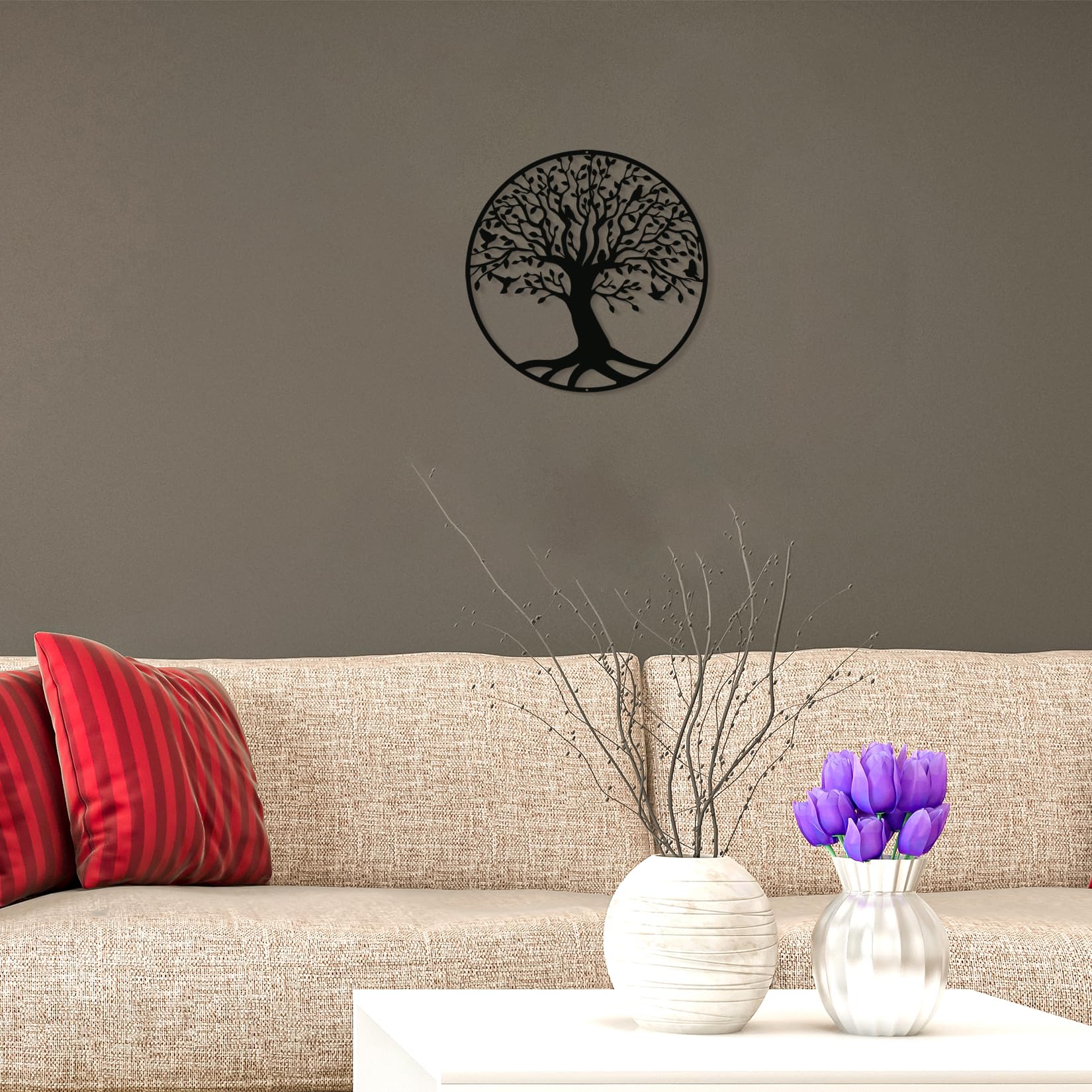DUOOLN Tree of Life Wall Art, Large Metal Tree Life Wall Decor, Family Tree Wall Plaque - Image 3