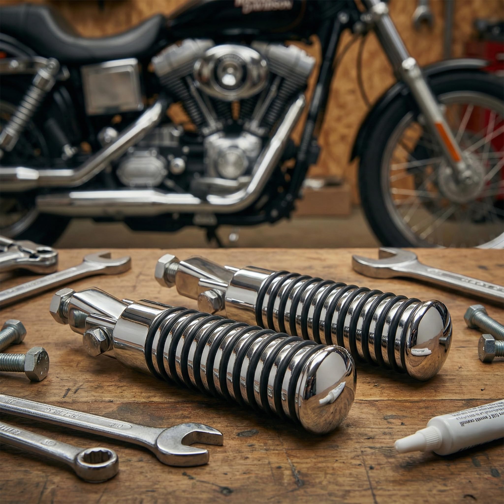 Fußrasten Chrom Universal Sundance mit Halter - Für Harley Honda Suzuki Yamaha Custom Motorrad