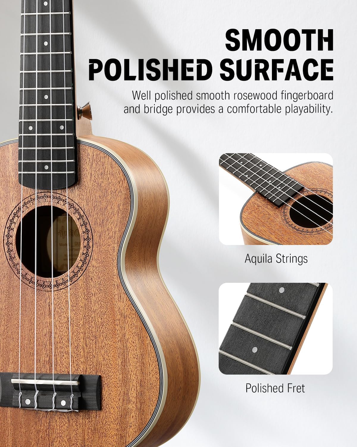 Donner Concert Ukulele Beginner Kit 23 inch Ukelele Mahogany Wood with Free Online Lesson Gig Bag Strap Nylon String Tuner Picks Ukalalee Yukalalee Bundle Pack DUC-200