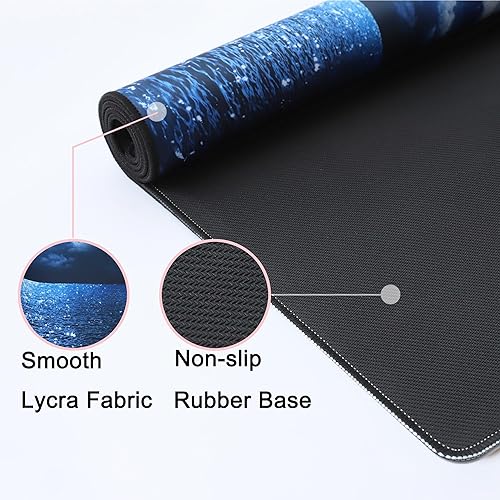 Miniatura 5 de Tapete de escritorio, alfombrilla grande para mouse de 35 x 15.6 x 0.12 pulgadas, XXL extendida para juegos, con base antideslizante, alfombrilla de