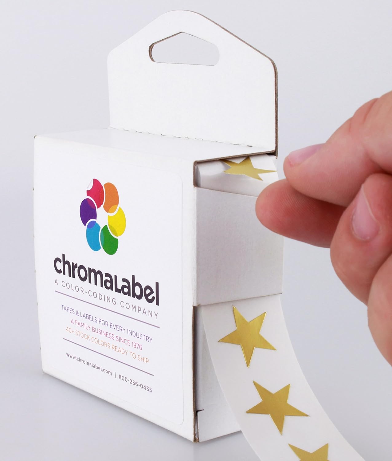 ChromaLabel 0.75 Inch Color Code Star Labels, 1000 Dispenser Box, Metallic Gold (Pack of 2)