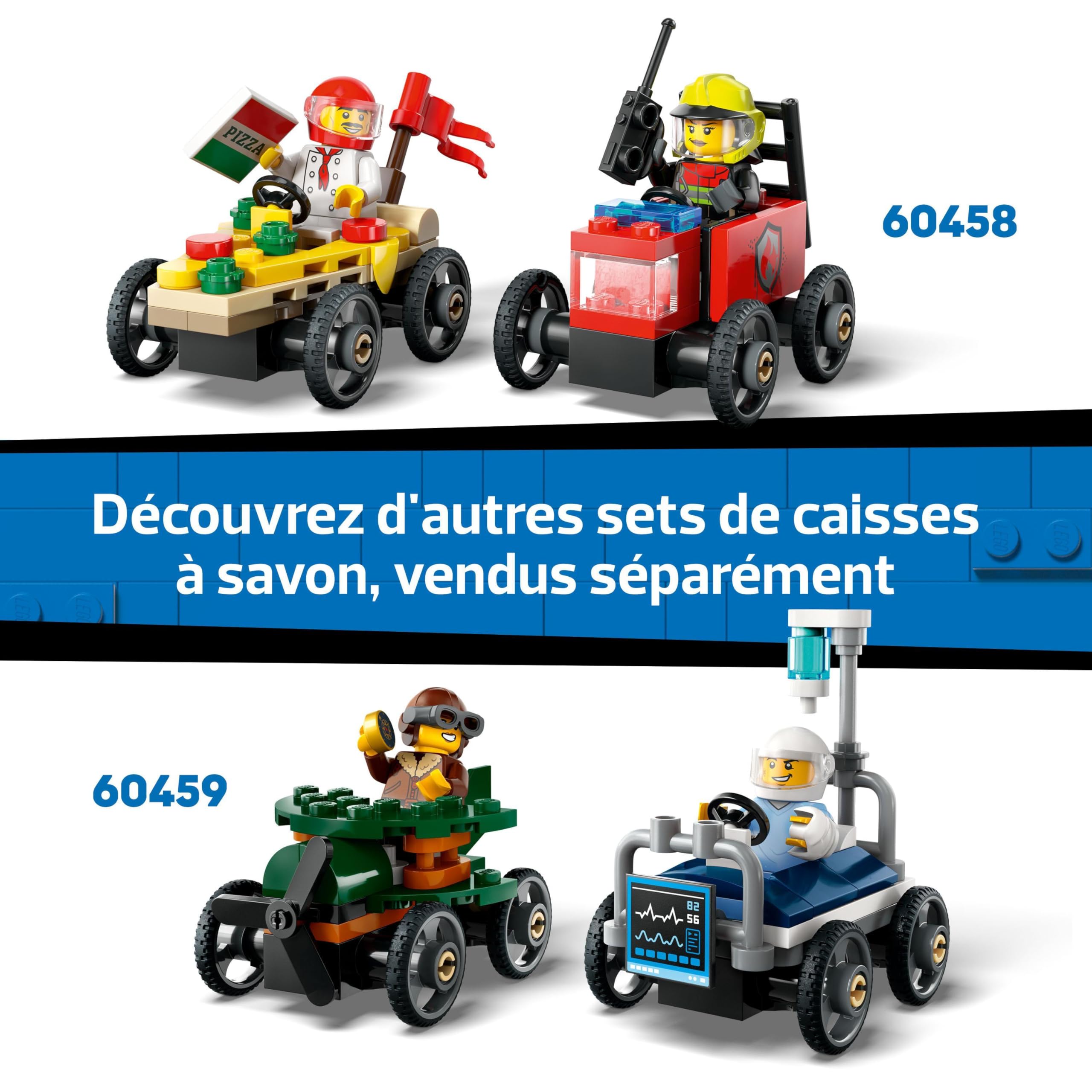LEGO City Zéro Limite : Rampe pour bolides de Course - Jeu de Construction avec Voitures caisses à Savon pour garçons et Filles dès 6 Ans - 4 Personnages Dont Un Plombier - Idée Cadeau Amusante 60460