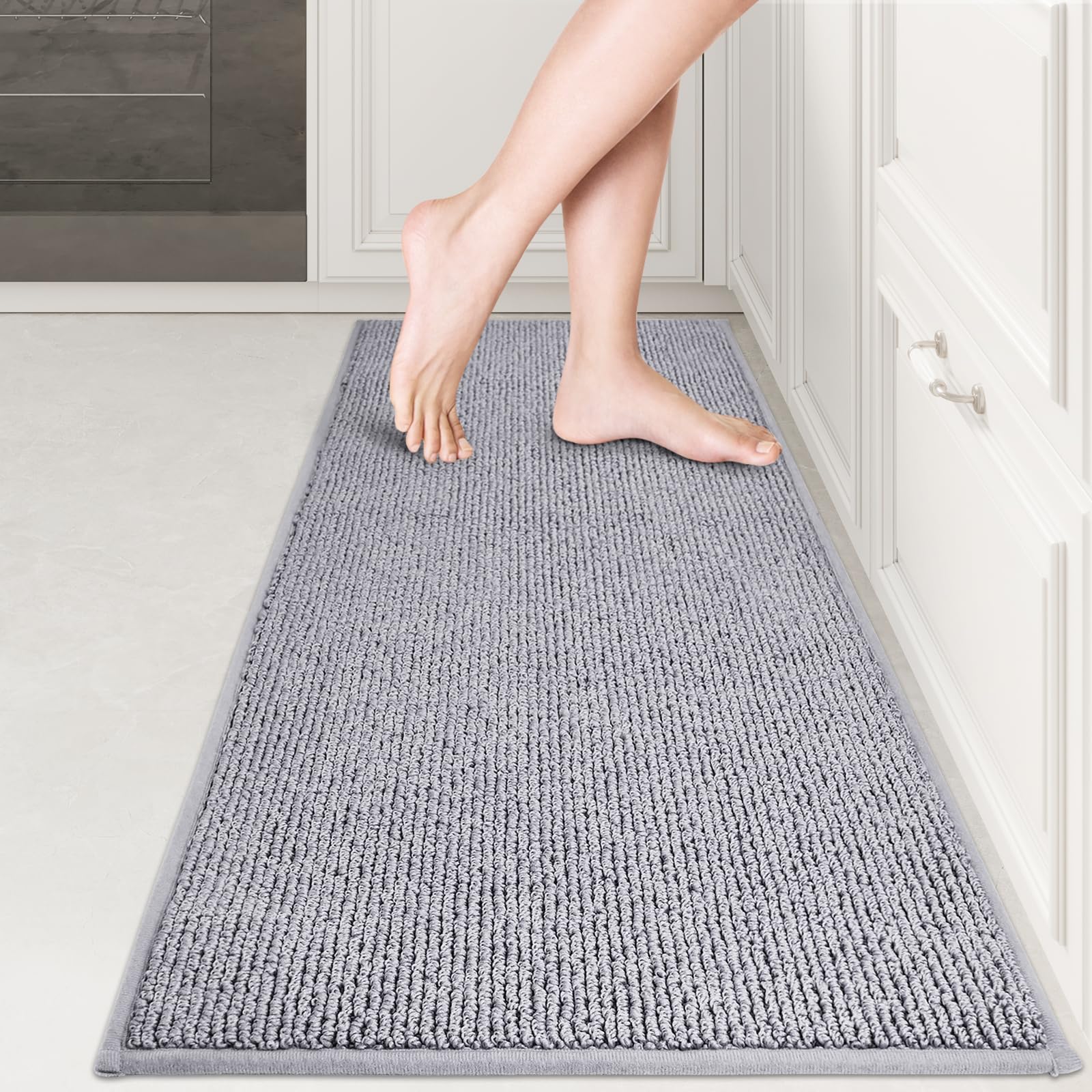 PURRUGS Machine Washable Kitchen Rug 17" x 48", Non-Slip/Skid Kitchen Runner Rugs & Floor Mats, Super Absorbent Soft Area Rugs for Sink, Kitchen &