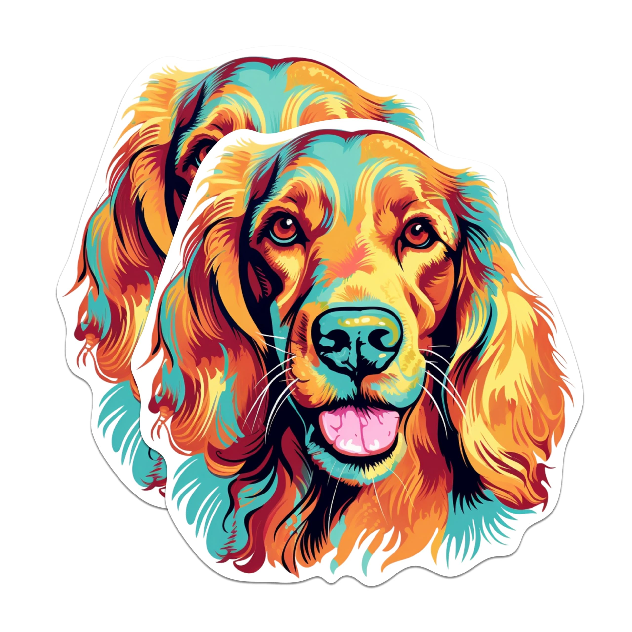(2 Pack) Irish Setter Dog Breed Stickers - 5 Inches On Longest Side - Choose from Over 100 Dog Breeds - for Cars, Trucks, Skateboards, Laptops - Made in USA - BMCS1877