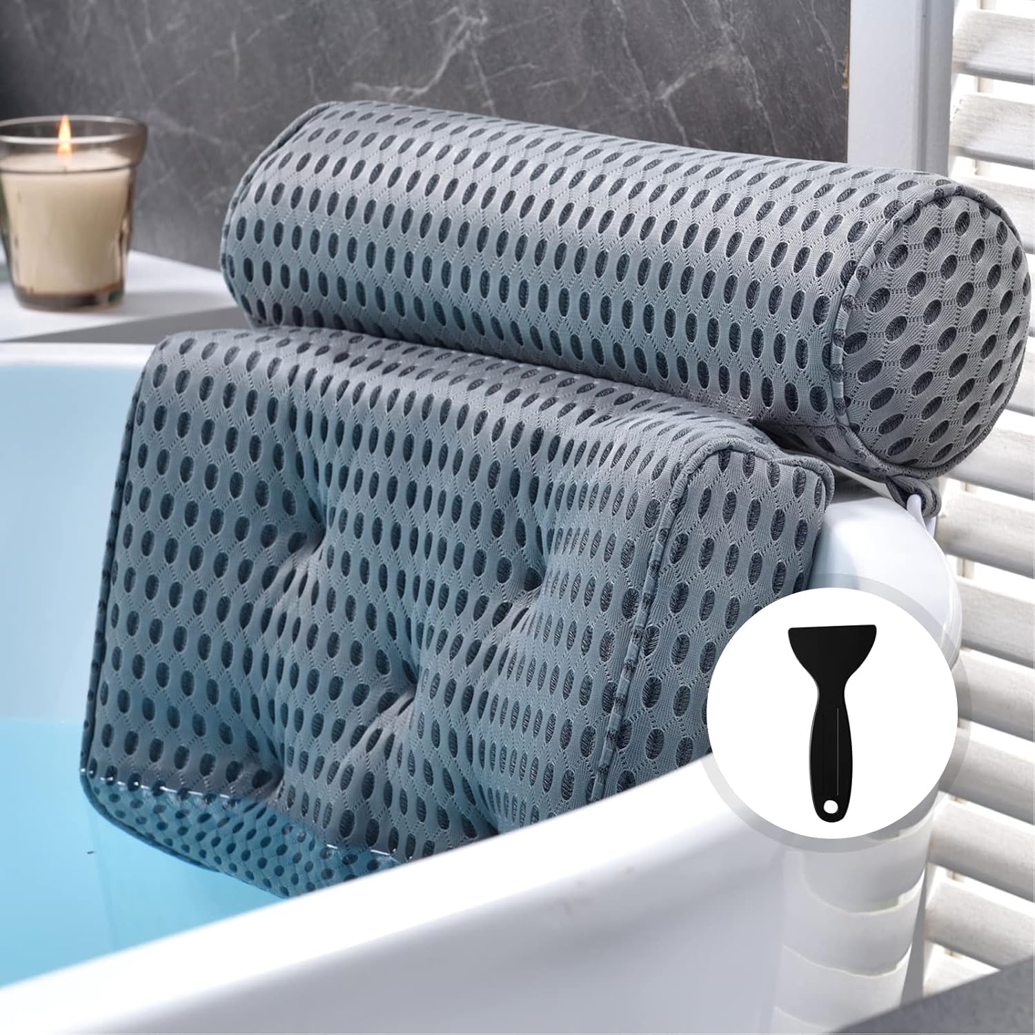 Bath Pillow Bathtub Pillow Bath Pillows for Tub with Neck, Head