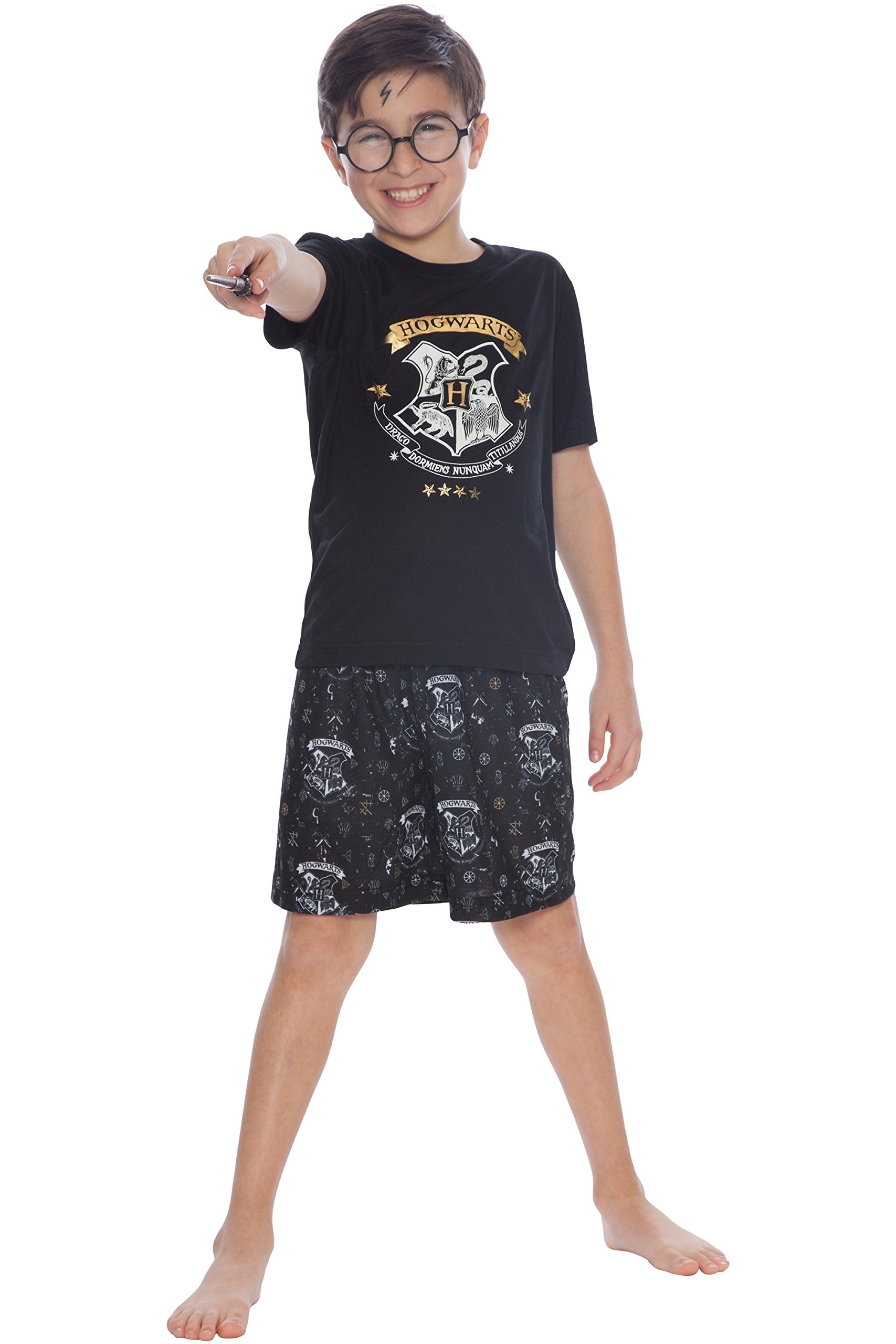 Harry PotterIntimo Little Boys Hogwarts Tee & Shorts Pajama Set