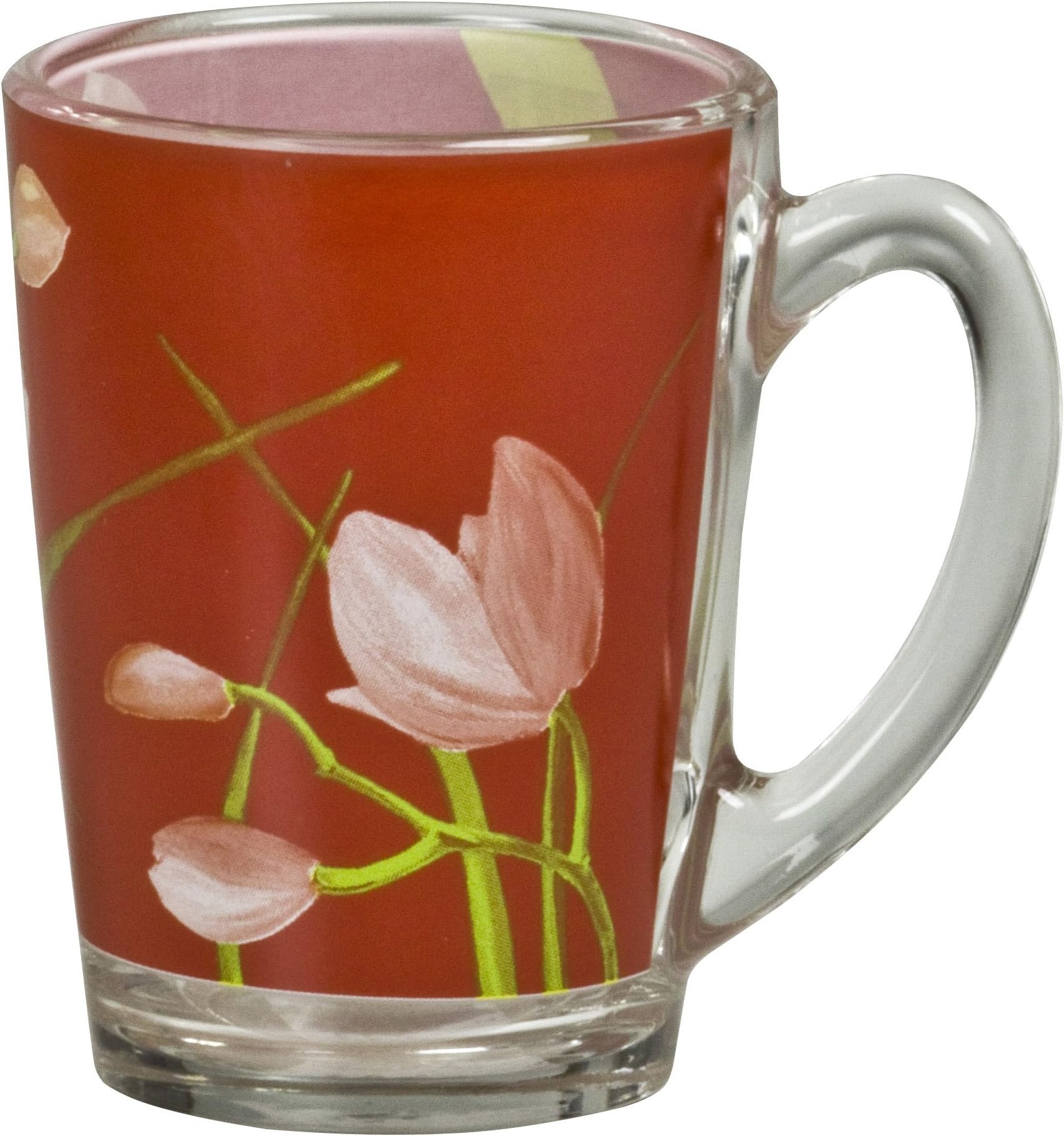 Luminarc New Morning Pred Orchis Mug 320 ml, Glass, red, 8 cm