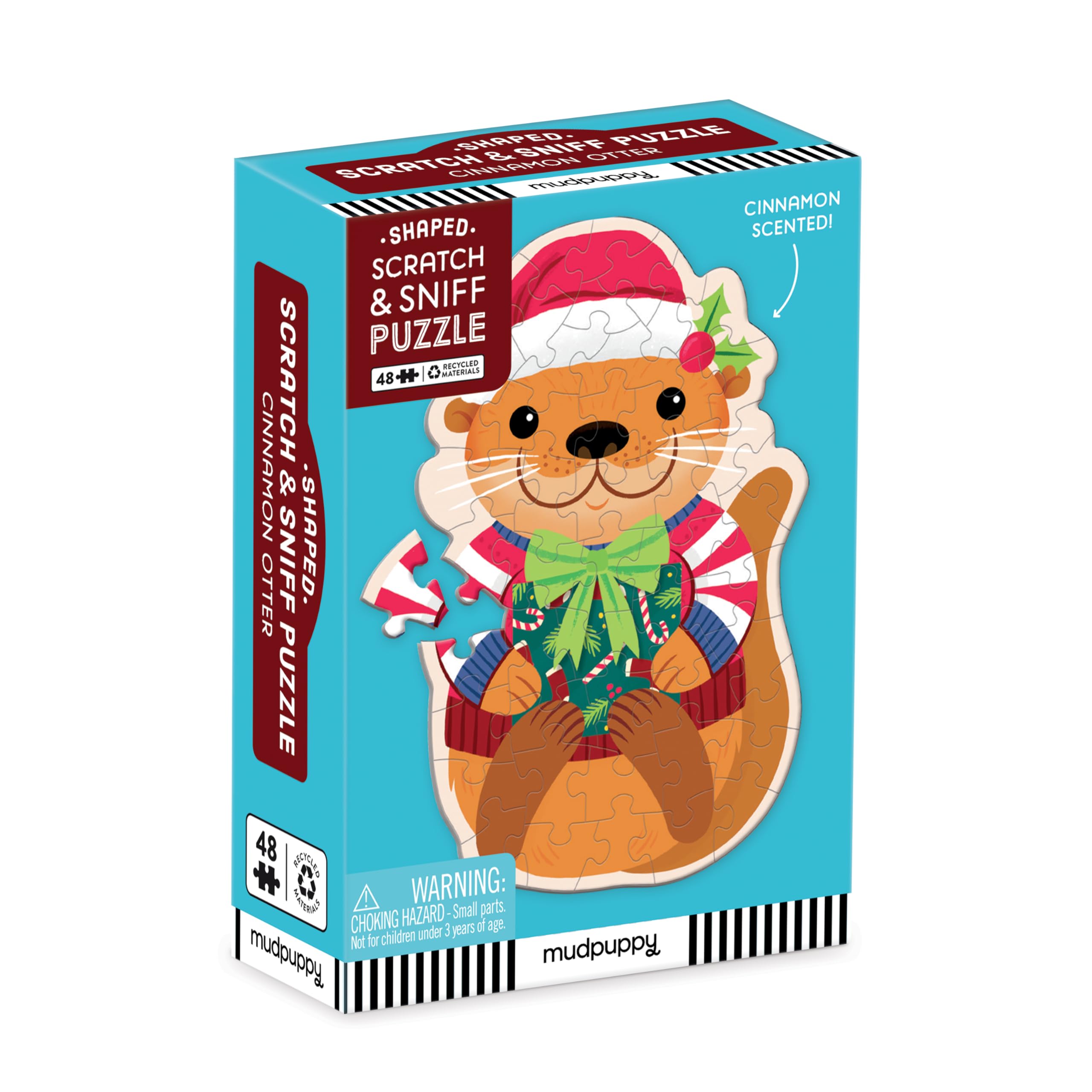 Mudpuppy Cinnamon Otter - 48 Piece Mini Scratch & Sniff Puzzle with Colorful and Fun Illustrations of A Otter and Scented Puzzle Pieces