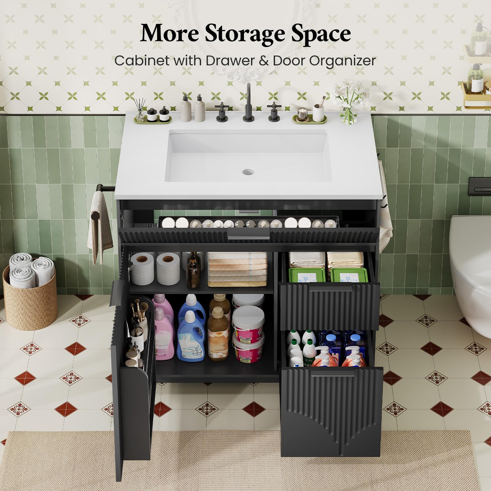 Best Small Bathroom Vanity With Sink in 2026: 5 Top Picks 2 ANGRYWIN 16' Modern Bathroom Vanity with Sink, Free Standing Bathroom Storage Ca — product photo