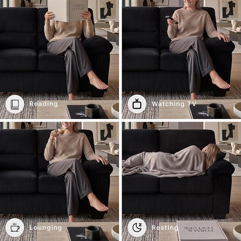 Signature Design by Ashley Loveseat Sofa, No Assembly 63 in Onyx Couch image 7