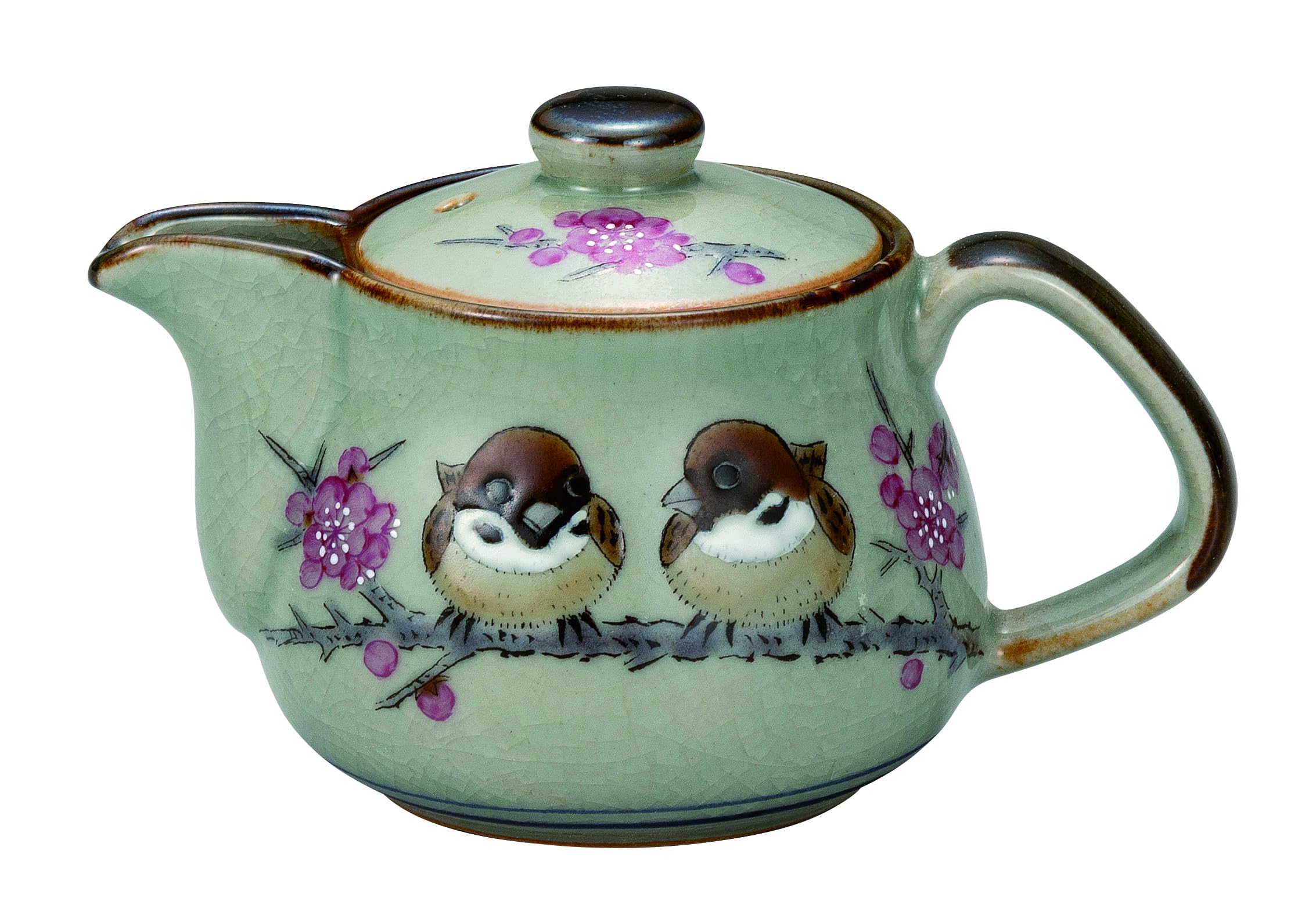 高級　ミニ急須　和物 九谷焼 高級 陶磁器 急須 大 和桜 裏絵(Kutani teapot)おしゃれ 手描き