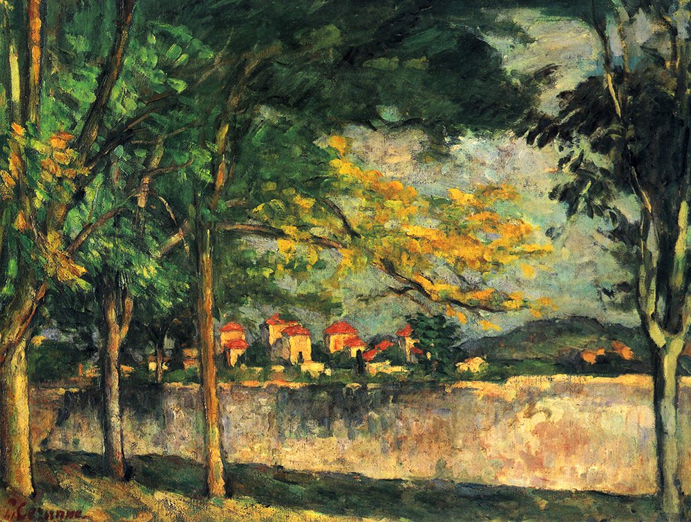 Paul Cézanne Houses Through the Trees poster évasion nature