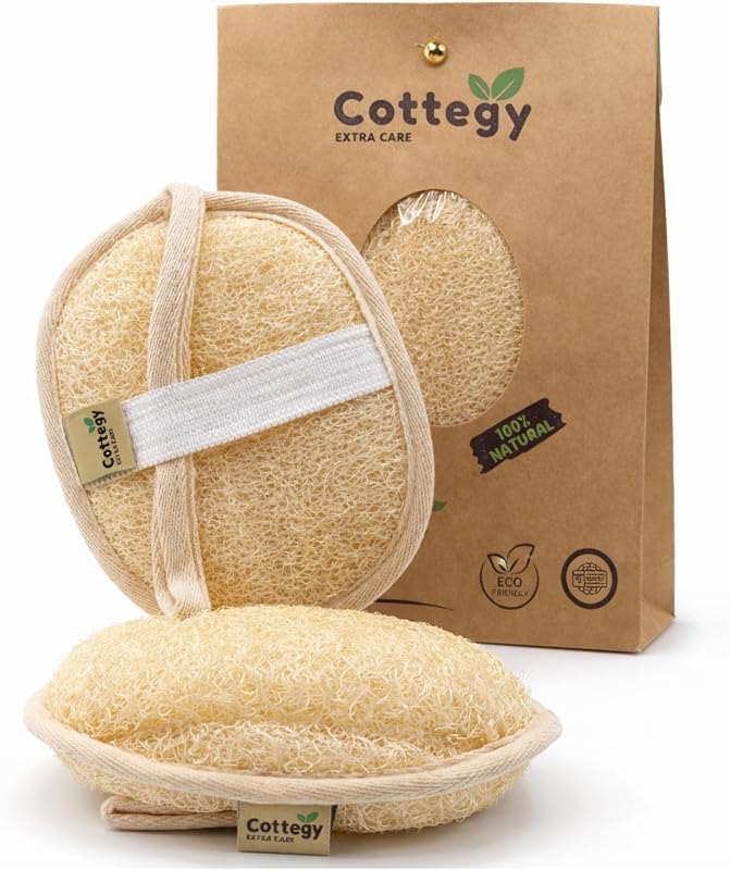Bucha corporal de bucha vegetal egípcia Cottegy com 2 unidades, dupla face