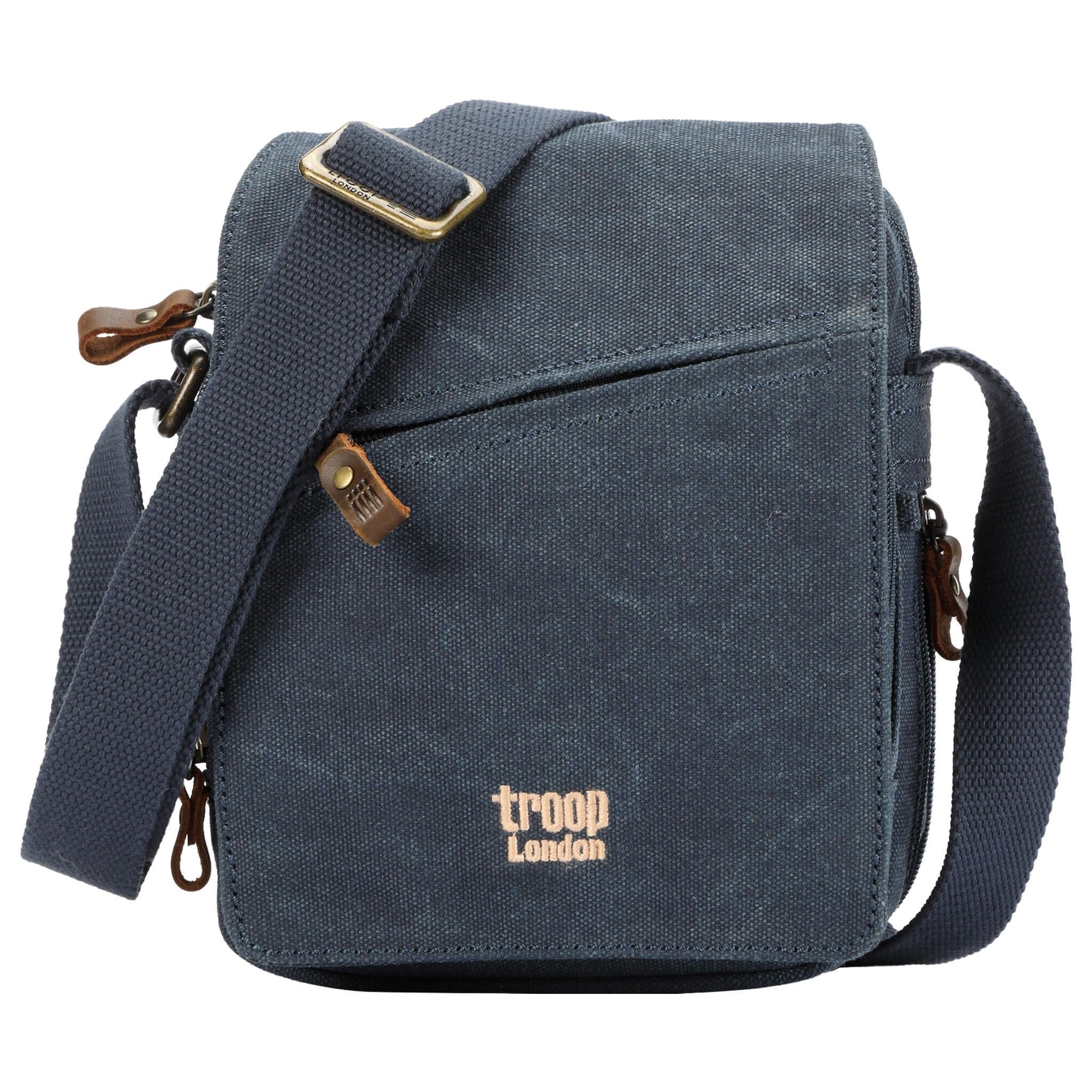 Troop London TRP0239 Classic Canvas Across Body Bag Denim