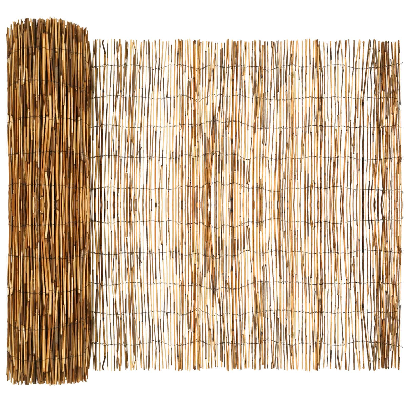 Recinzione in canna da giardino, in carbonio, 300 x 100 cm | Recinzione in canna naturale come protezione della privacy per balconi, terrazze e giardini. Legato con filo metallico.