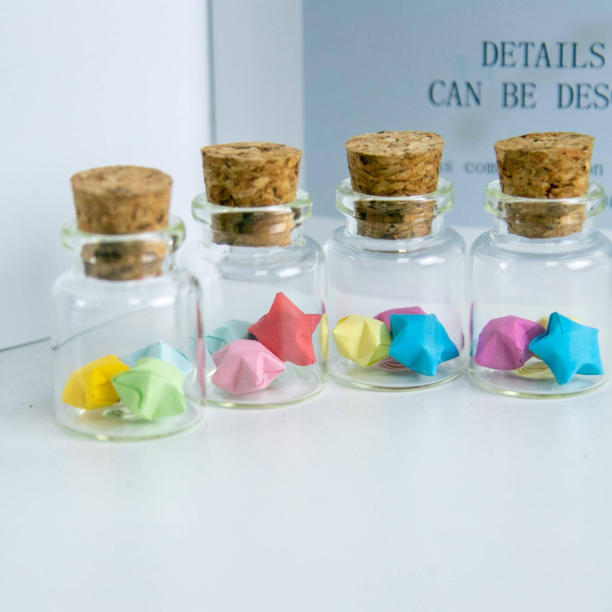 Mini Botellas de Vidrio Transparentes con Corcho 15ml - 12pcs