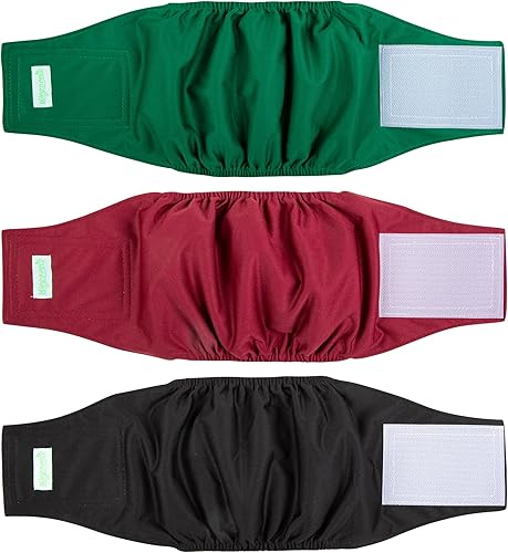 Miniatura 28 de wegreeco - Pañales lavables para perros machos, estampado elegante, bandas envolventes para vientre, paquete de 3