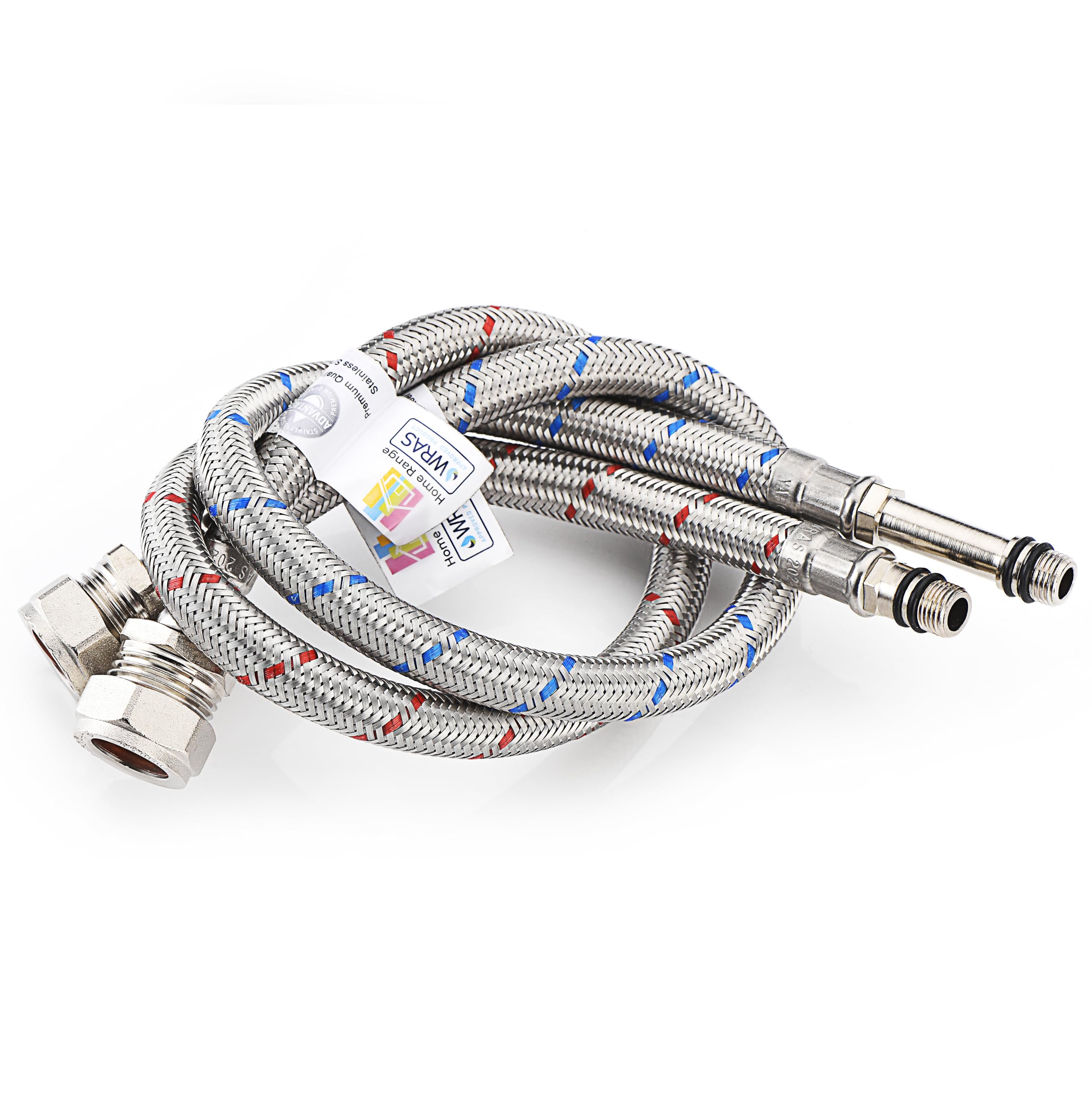 Home Range 500mm WRAS Approved 2X M10 (10mm) x 15mm Compression, Silver