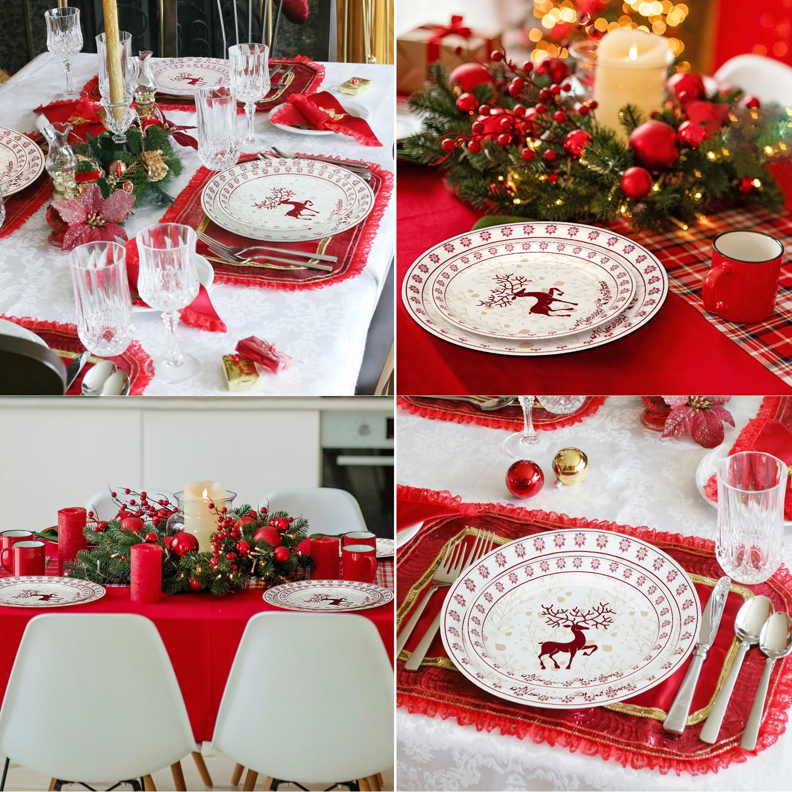 Weihnachts Partygeschirr Set – 50 Teile Für 10 Gäste, Inkl. Teller, Becher & Servietten