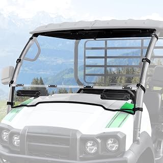 SAUTVS Front Vented Windshields for Kawasaki Mule SX SE XC LE FE 2017-2027